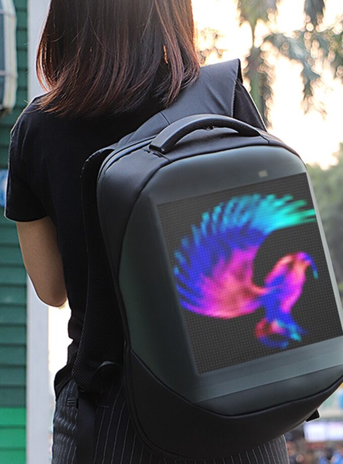 Bluetooth LED Display Laptop Bag Waterproof Backpack