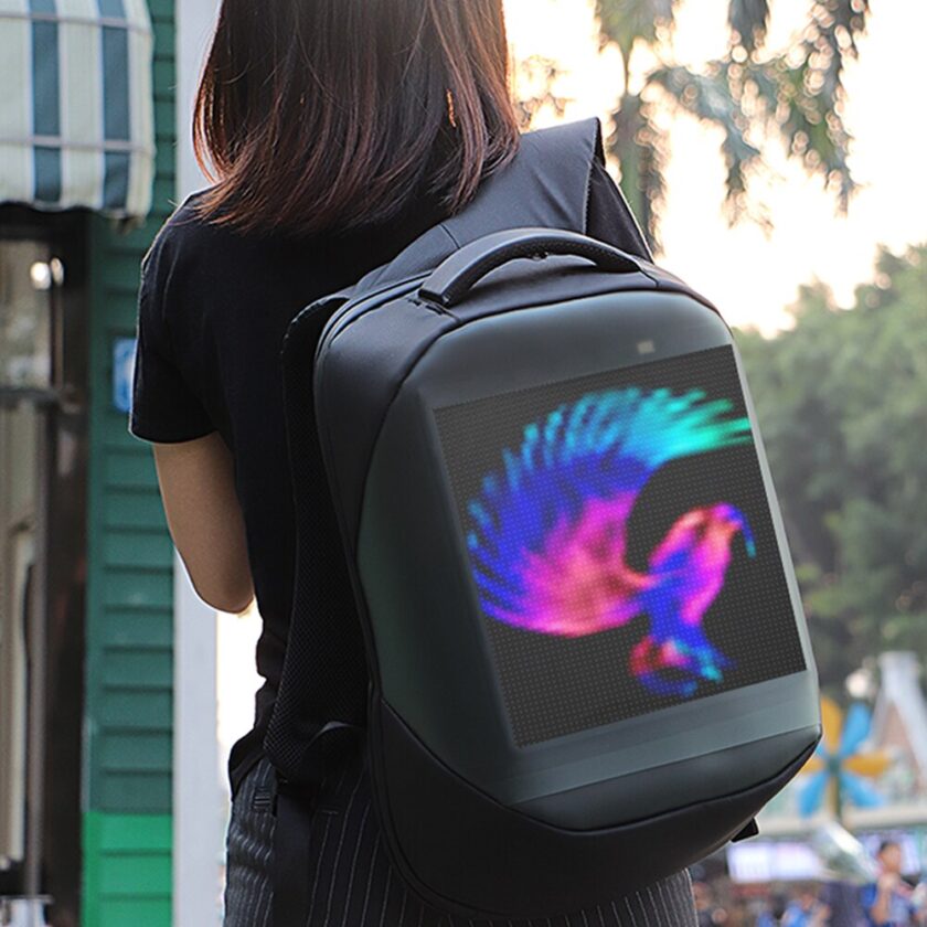 Bluetooth LED Display Laptop Bag Waterproof Backpack