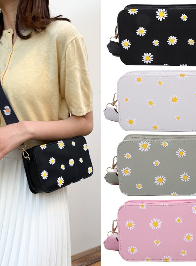 Leather Shoulder Bags Women Girls Floral Printed Crossbody