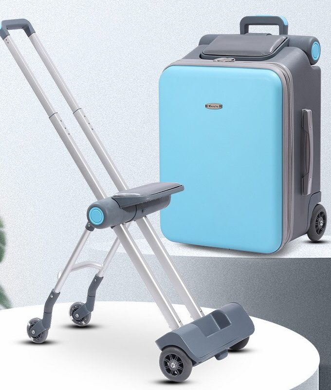 Kids Ride on Rolling Luggage 20 Inch Trolley Suitcase