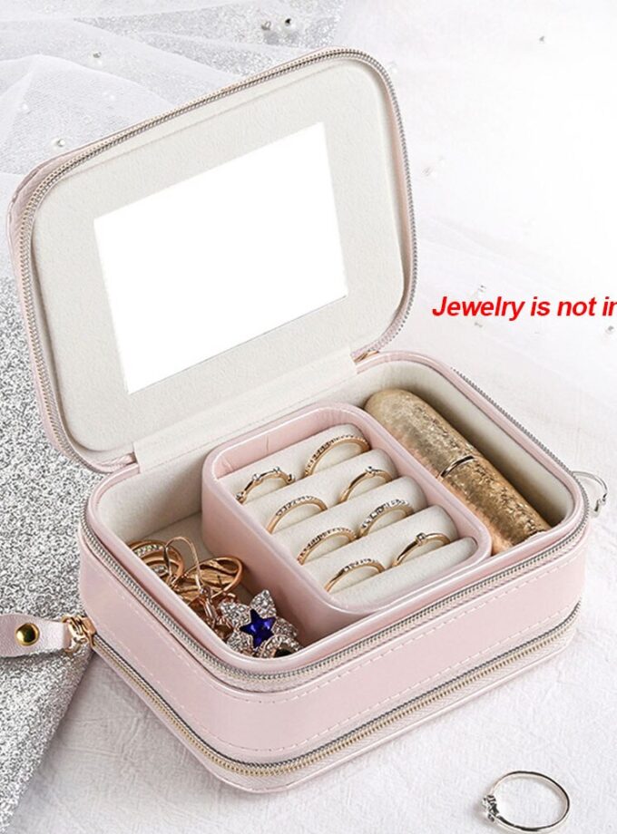 Storage Makeup Zipper PU Leather Three-layer Case