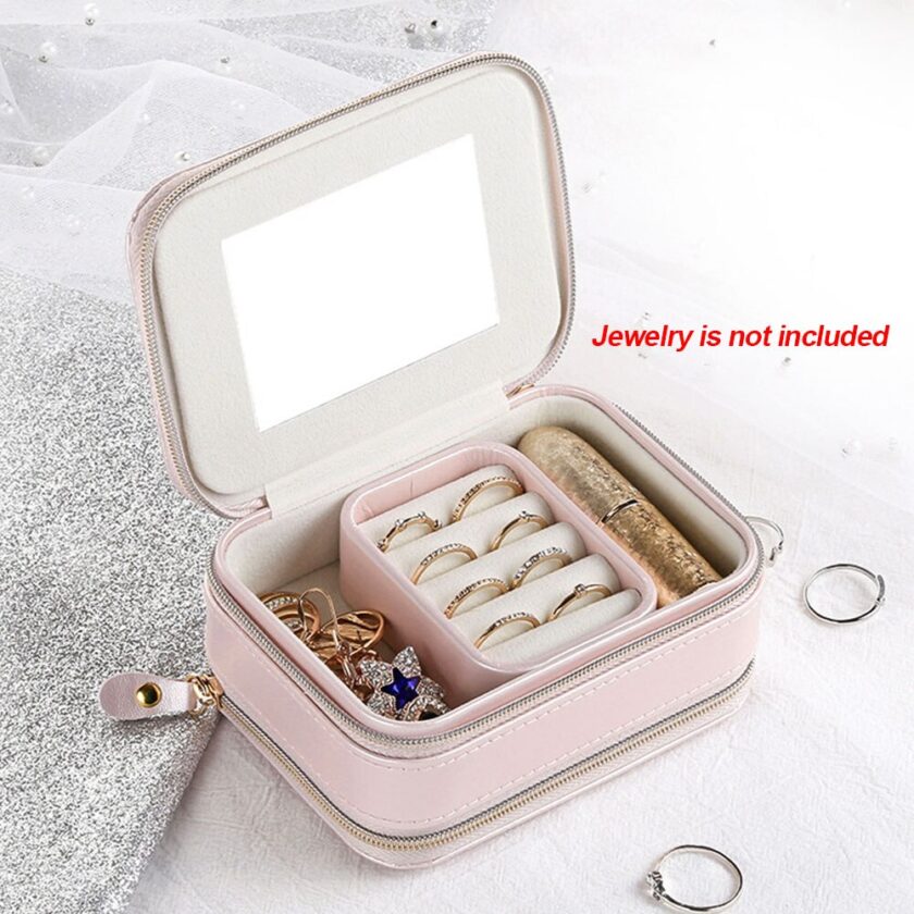 Storage Makeup Zipper PU Leather Three-layer Case