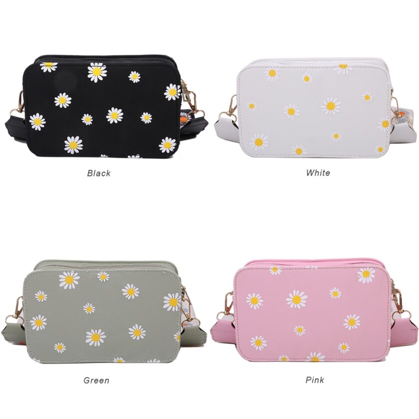 Leather Shoulder Bags Women Girls Floral Printed Crossbody