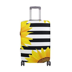 Luggage Cover Sunflowers Stripes Suitcase