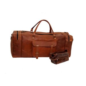 LEATHER DUFFEL WITH TOILETRY BAG