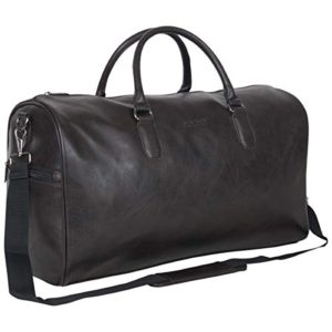 Vegan Leather Carry On Shoulder Duffle Travel Bag