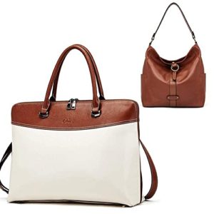 CLUCI Briefcase for Women Oil Wax Leather