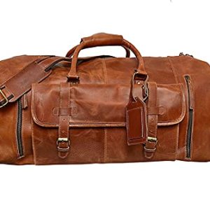 24" Large leather Travel Bag Duffel bag Gym