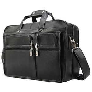 15.6'' Laptop Leather Briefcase Messenger Bag