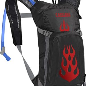 Black/Flames Kids Hydration Backpack for Hiking