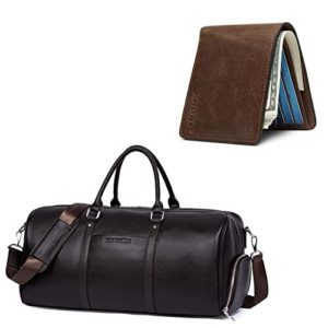 BOSTANTEN Genuine Leather Duffel Bag Travel Weekender