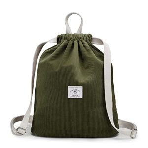 KALIDI Drawstring Backpack Corduroy Gym Hiking