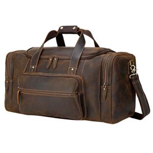 Compalo 23" Full Grain Leather Travel Duffle for Men