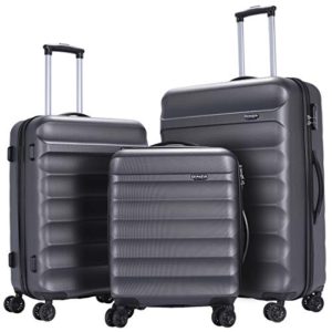 Anti-Scratch ABS Lightweight Spinner Luggage Set - Gray