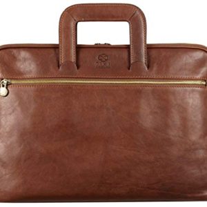 Brown Briefcase Bag Slim Laptop Messenger