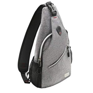 Gray Sling Backpack Crossbody Shoulder Bag