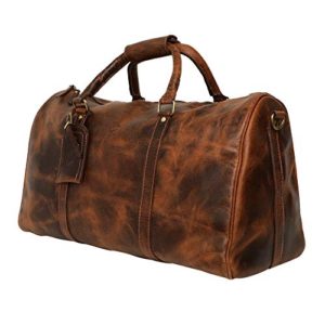 Handmade 30L Leather Duffle Bag, Top Grain Leather
