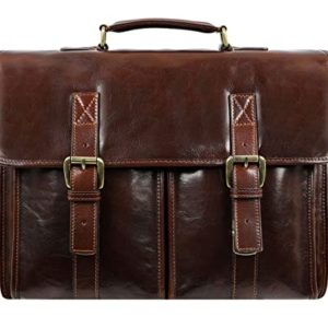 aly Full Grain Messenger Bag Leather Briefcase for Laptop