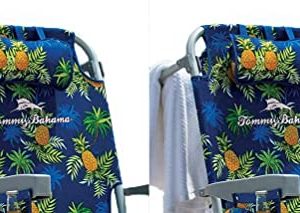 2 Tommy Bahama Backpack Beach Chairs Blue/Pineapple