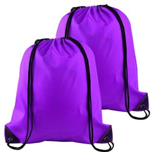 Purple Drawstring Backpack Bag Cinch Sack