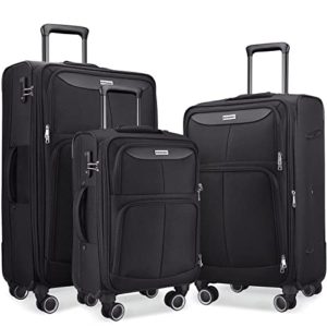 SHOWKOO Luggage Sets 3 Piece Softside Expandable