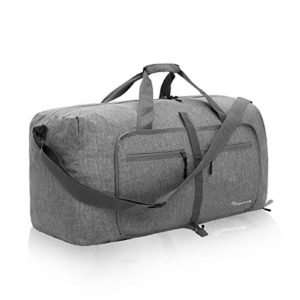 Grey Duffel Bag 65L Packable with Shoes Compartment