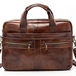 Genuine Leather Briefcase for Men with Padded Protection