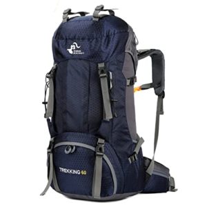 60L Waterproof Lightweight Hiking Backpack with Rain Cover