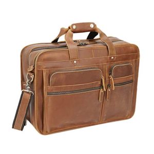 Men's Full Grain Leather Briefcase 17 Inch