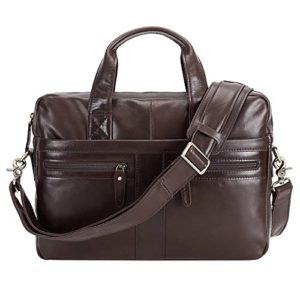 Leather Messenger Bag Business Laptop Briefcase