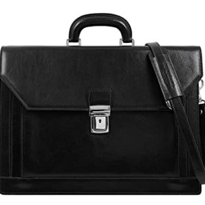 Mens Leather Briefcase Full Grain Leather Laptop Bag