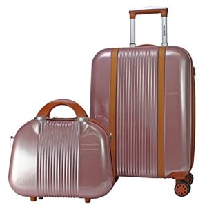 Rose Gold Lightweight Spinner 2-Piece Carry-On Luggage Set