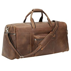 25" Thick Full Grain Leather Duffle Bag for Men
