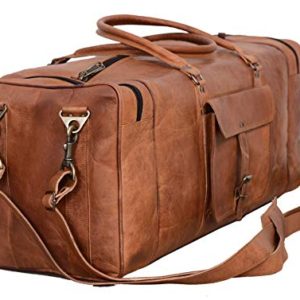 Leather Duffel Bag 28 inch Large Travel Bag