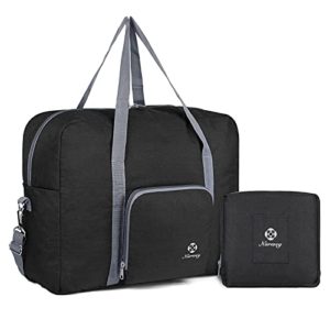 Black Foldable Travel Duffel Bag Tote Carry Sport Gym