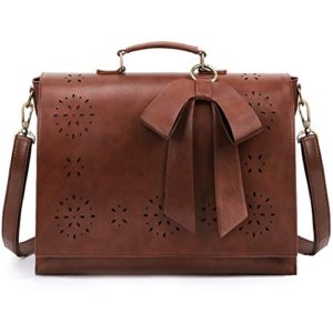 Coffee 15.6 inch Laptop Bag Vegan Leather