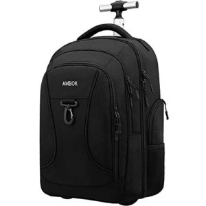 Black Rolling Backpack Carry-on Trolley Luggage