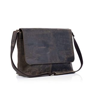 Buffalo leather laptop messenger bag