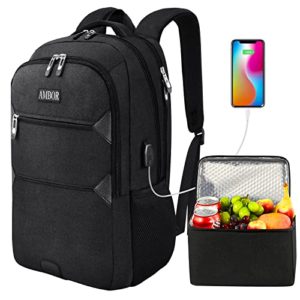 15.6inch Laptop Backpacks with Insulated Cooler Lunch Box