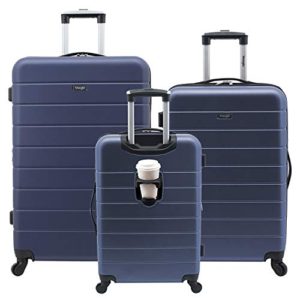 Wrangler Smart Luggage Set with Cup Holder and USB Port