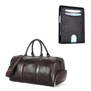 BOSTANTEN Genuine Leather Travel Overnight