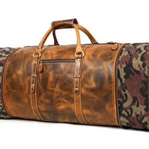Leather Travel Duffle Bag 20 Inch Expandable upto 30 Inch