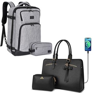 Matein Laptop Tote Bag for Women & Carry on Backpack Bundle