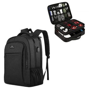 Matein Business Travel Backpack & Electronics Organizer Bundle