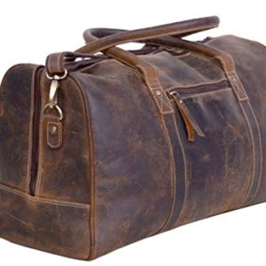 KomalC 24 Inch Leather Duffel Bags for Men and Women