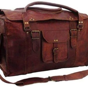 Vintage Leather Men Duffel Bag Flap for Men and Women