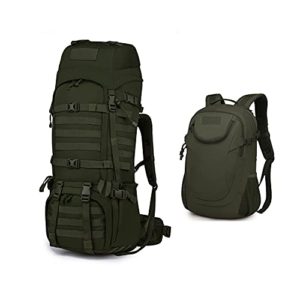 65L+25L Molle Hiking Tactical Backpack Army Green