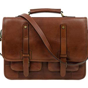 Leather Briefcase Laptop Bag Converting to Backpack