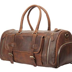 Vintage Crazy Horse Leather men's Travel Duffle luggage