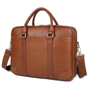 YOGCI Mens Leather Briefcase Messenger Laptop Bag